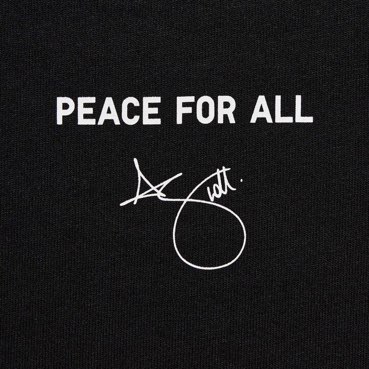 schwarze uniqlo peace for all grafik adam scott damen-t-shirts
