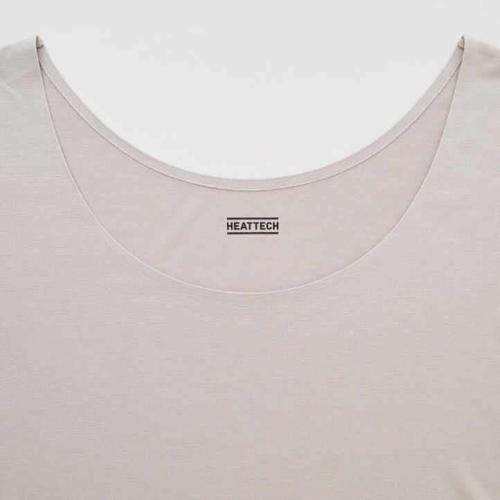 burgunderfarbene uniqlo heattech damen-thermo-t-shirts mit rundhalsausschnitt und Ärmeln