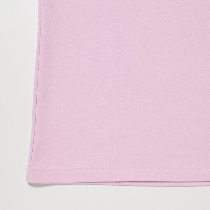schwarze uniqlo damen-t-shirts aus glatter baumwolle mit stretchanteil und Ärmeln