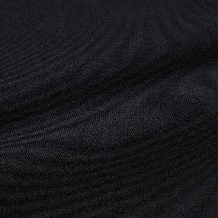uniqlo damen-t-shirt aus glatter stretch-baumwolle mit rundhalsausschnitt und Ärmeln schwarz
