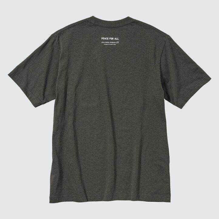 uniqlo peace for all grafik jean michel basquiat und christopher makos damen t-shirts dunkelgrau