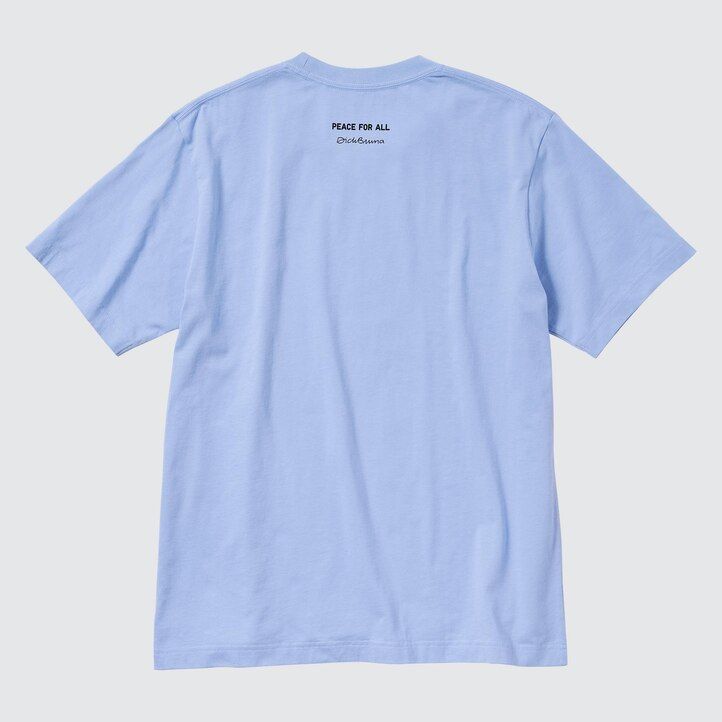 uniqlo damen-t-shirts mit dick bruna-motiv und peace for all-aufdruck blau