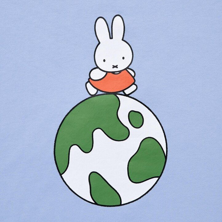 uniqlo damen-t-shirts mit dick bruna-motiv und peace for all-aufdruck blau