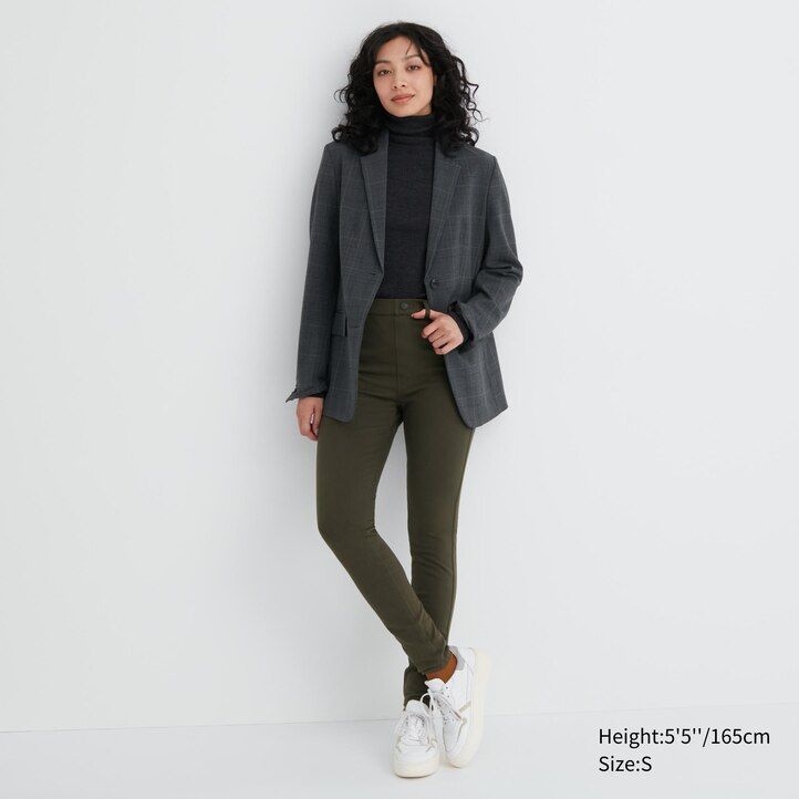 uniqlo heattech ultra stretch high rise thermal damen-tops olivgrün