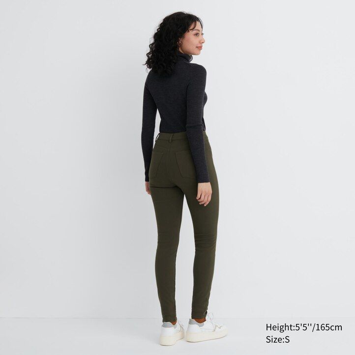 uniqlo heattech ultra stretch high rise thermal damen-tops olivgrün