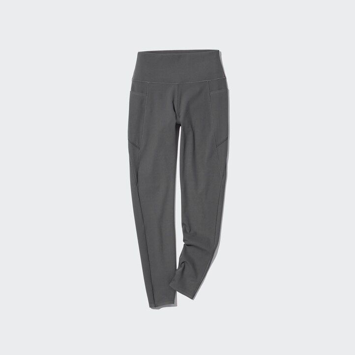 braunes uniqlo airism uv-schutz-top mit taschen für damen
