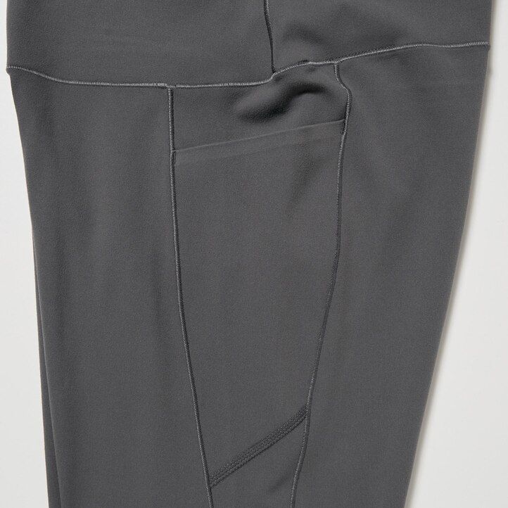 braunes uniqlo airism uv-schutz-top mit taschen für damen