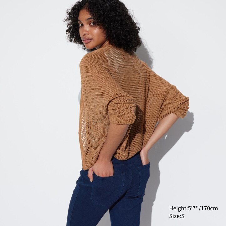blaue uniqlo ultra stretch denim-tops für damen