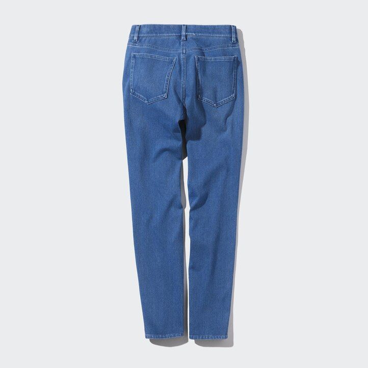 blaue uniqlo ultra stretch denim-tops für damen