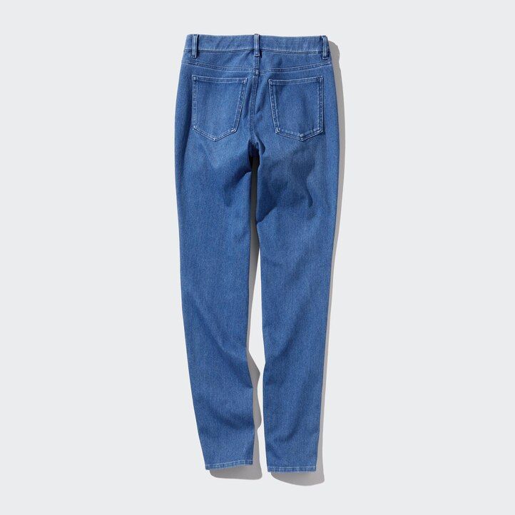 uniqlo damen-jeansoberteil aus ultra-dehnbarem denim blau