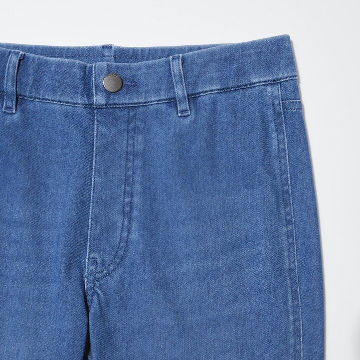 uniqlo damen-jeansoberteil aus ultra-dehnbarem denim blau