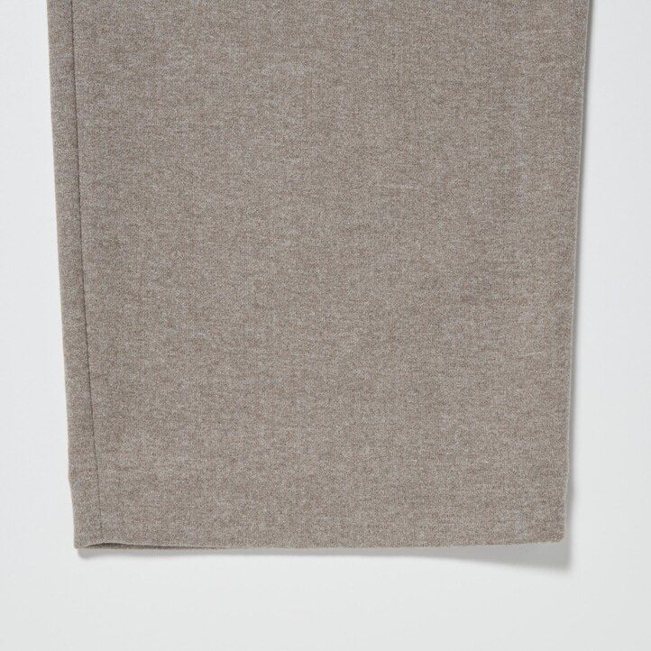 uniqlo damen-top aus gebürstetem jersey mit falten und weitem bein beige