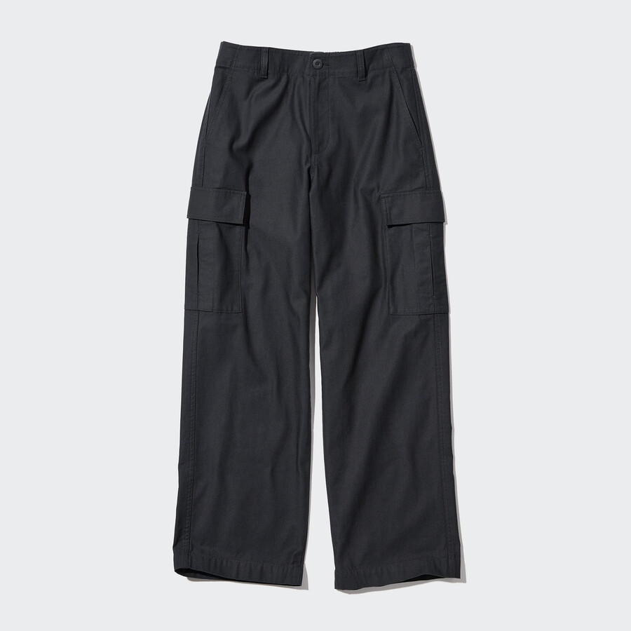 dunkelgraue uniqlo legrgo damen-tops mit weitem geradem schnitt