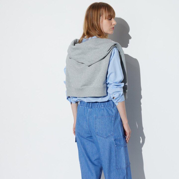 blaue uniqlo jeans-oberteile mit weitem geradem schnitt von legrgo für damen