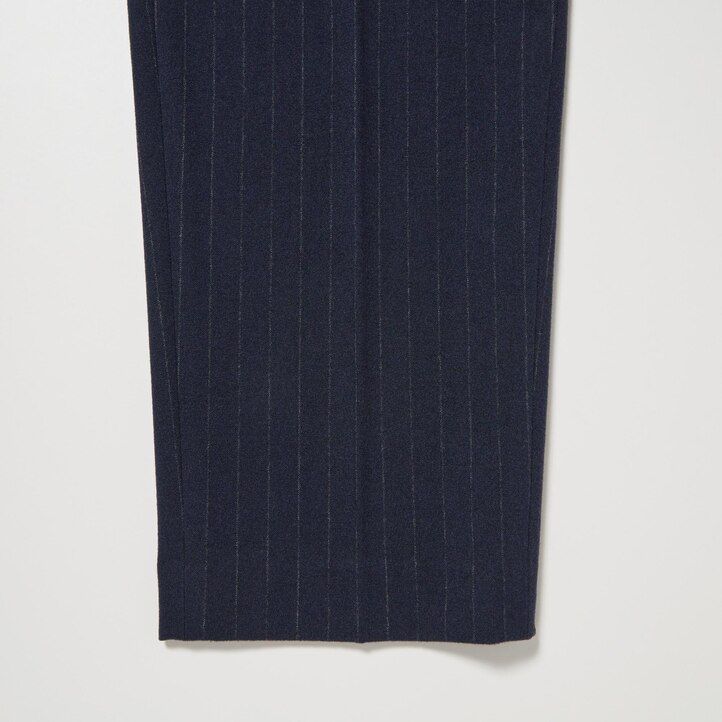 uniqlo smart damen-top mit gebürstetem streifenmuster knöchellang marineblau