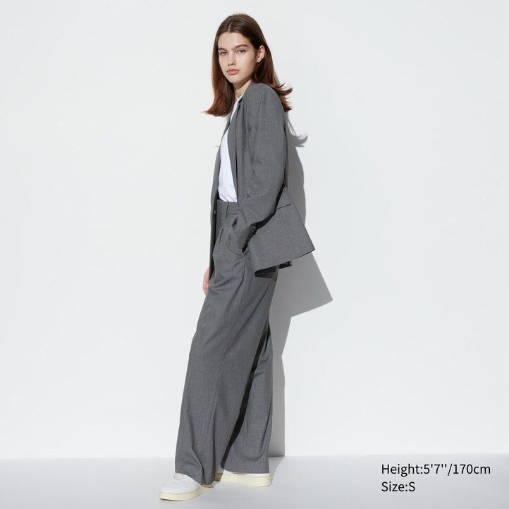 uniqlo damen-tops mit falten und weitem bein olivgrün