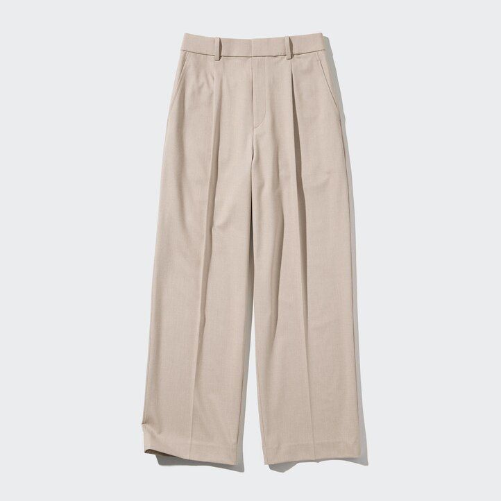 uniqlo damen-tops mit falten und weitem bein olivgrün