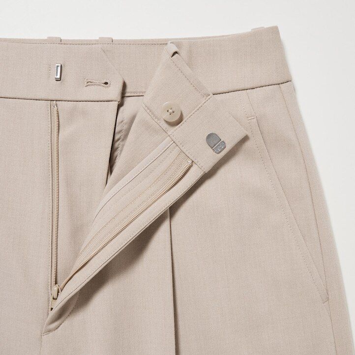 uniqlo damen-tops mit falten und weitem bein olivgrün