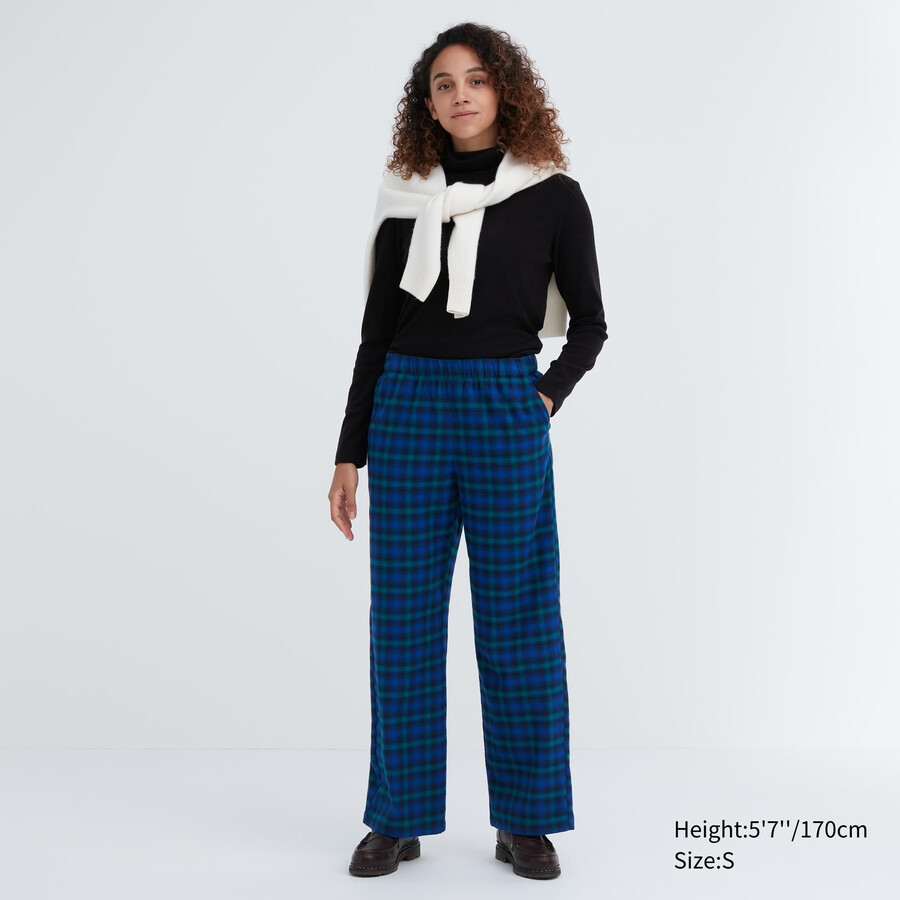 uniqlo flanell-damenoberteile blau