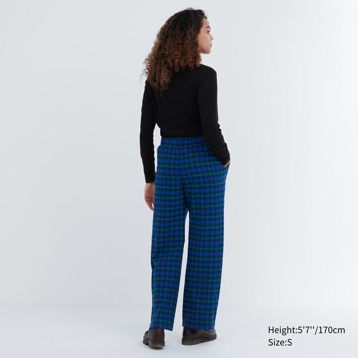uniqlo flanell-damenoberteile blau
