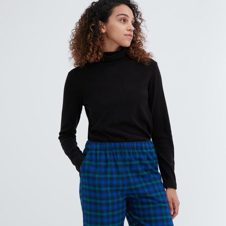 uniqlo flanell-damenoberteile blau