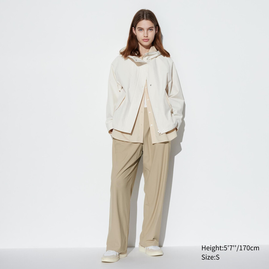 uniqlo airism ultra stretch straight wide leg damen-tops beige