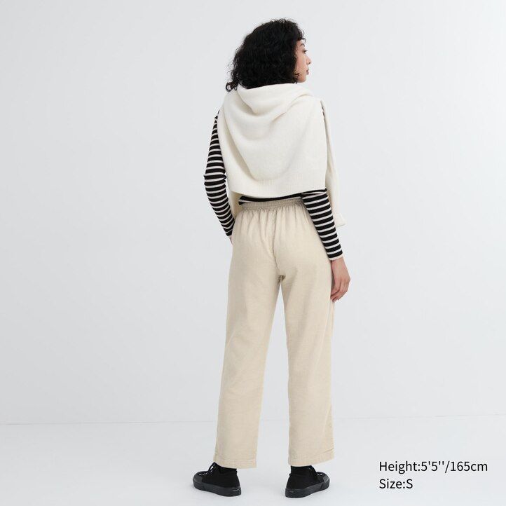 braune uniqlo cord-damenoberteile in lockerer passform und knöchellänge