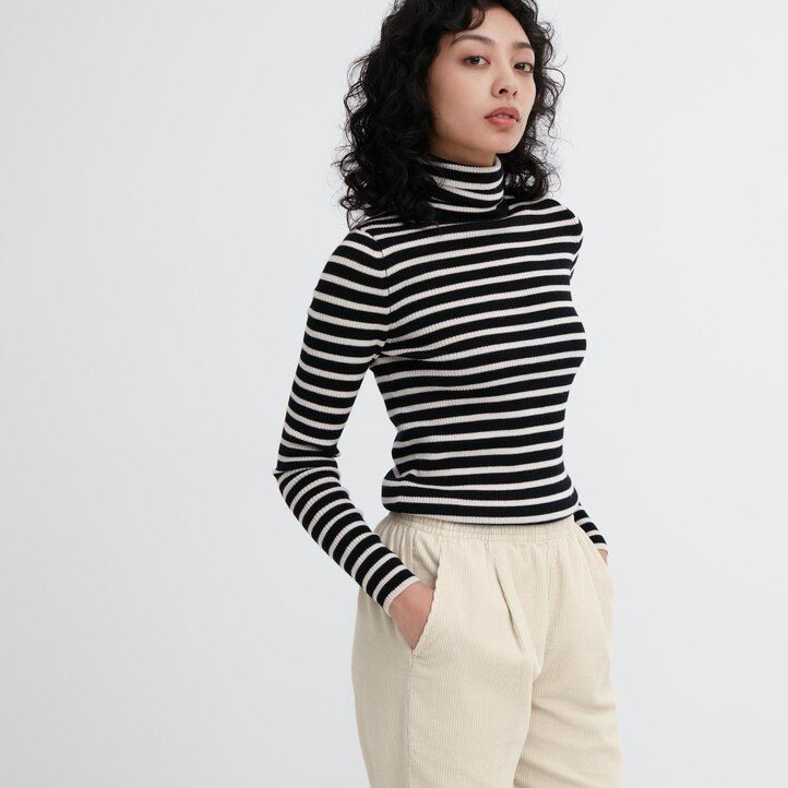 braune uniqlo cord-damenoberteile in lockerer passform und knöchellänge