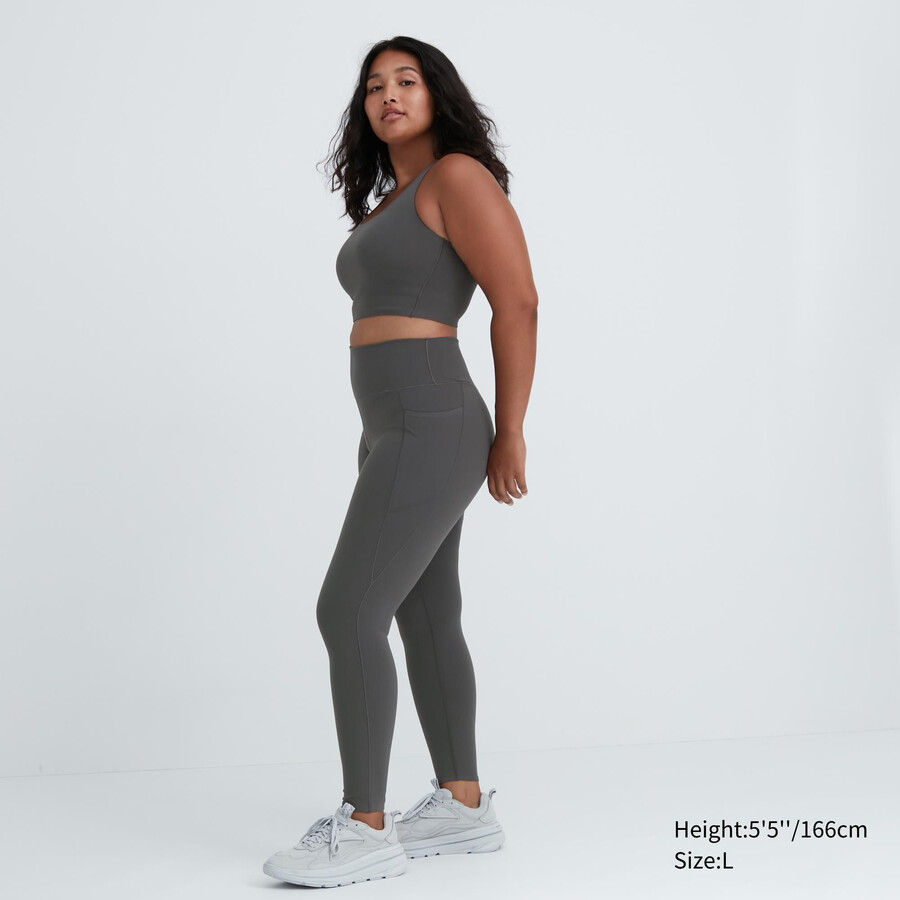 uniqlo airism uv-schutz soft damen-tops mit taschen grau