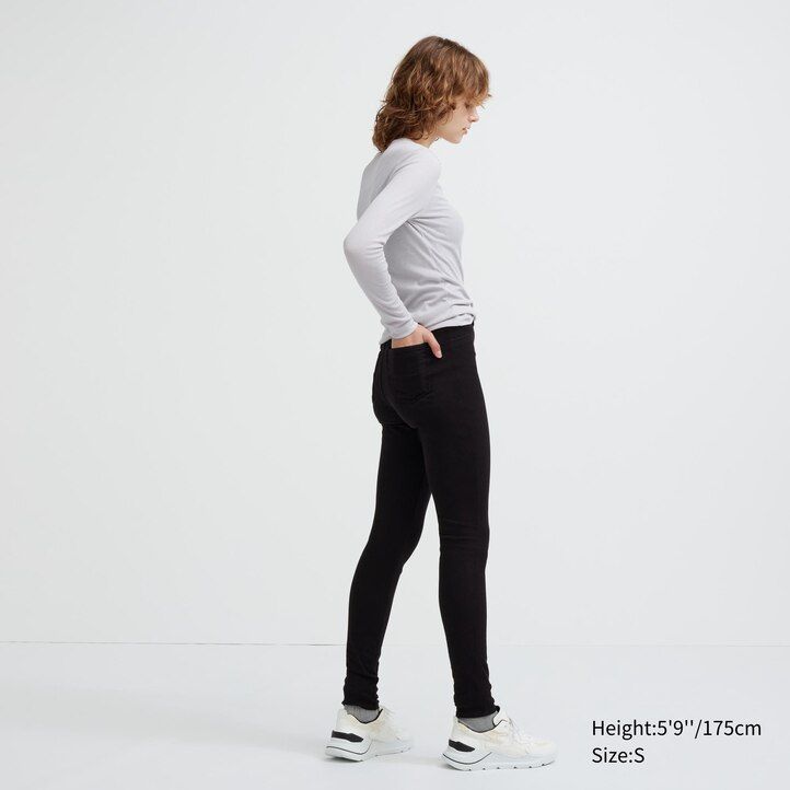 uniqlo damen-tops mit heattech ultra stretch high rise olivgrün