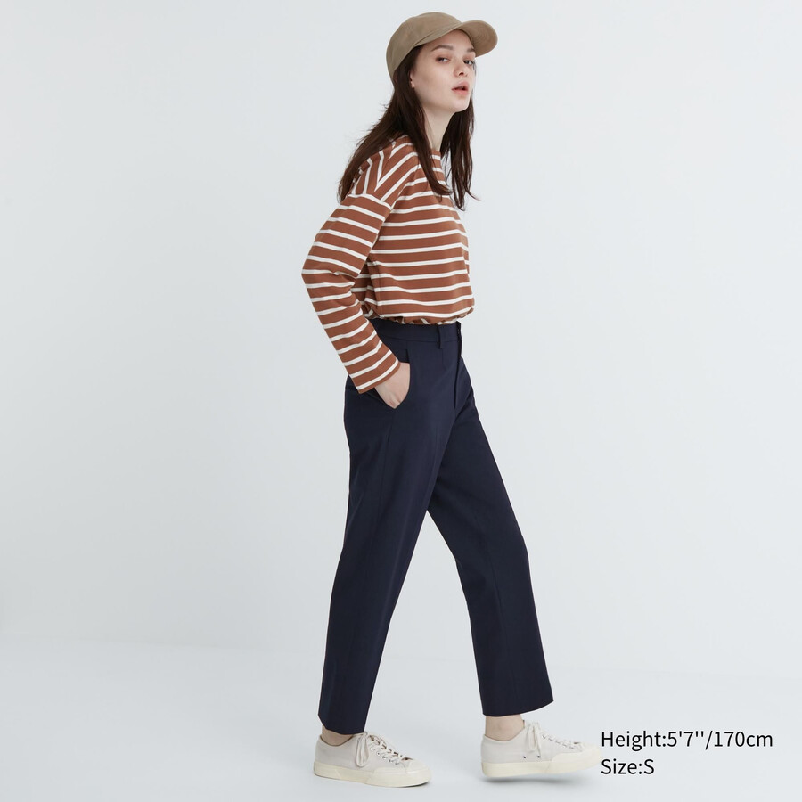 uniqlo smart damen-top in knöchellänge marineblau