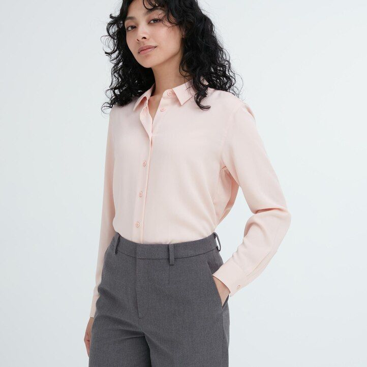 uniqlo smart damen-top in knöchellänge marineblau