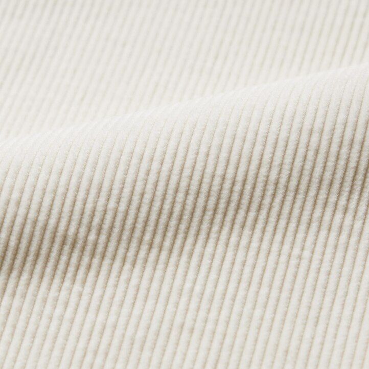 weiße uniqlo cord-tops für damen mit falten und weitem bein