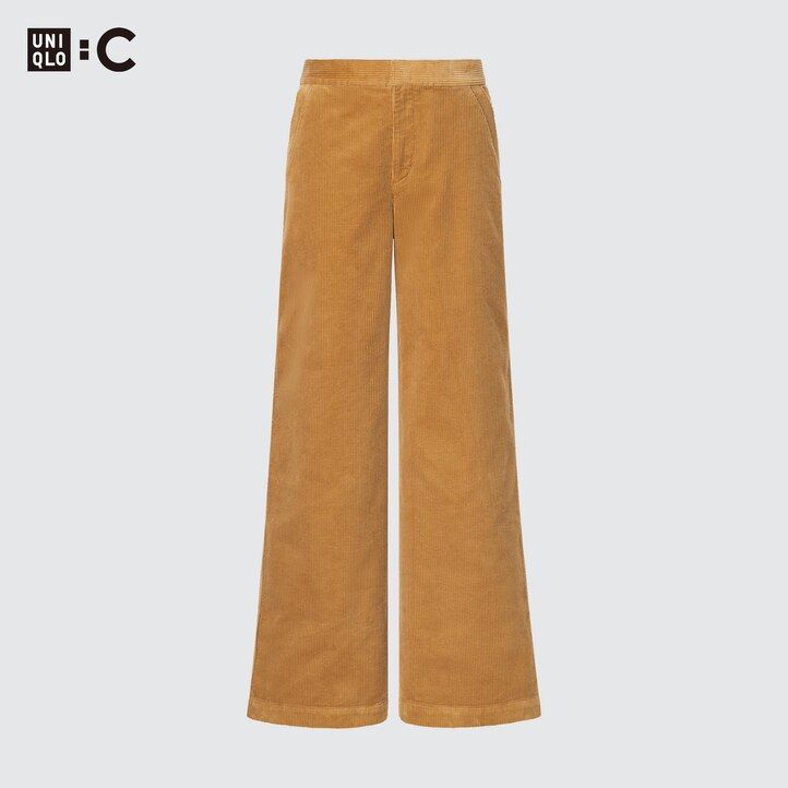 uniqlo cord-tops für damen mit weitem bein schwarz