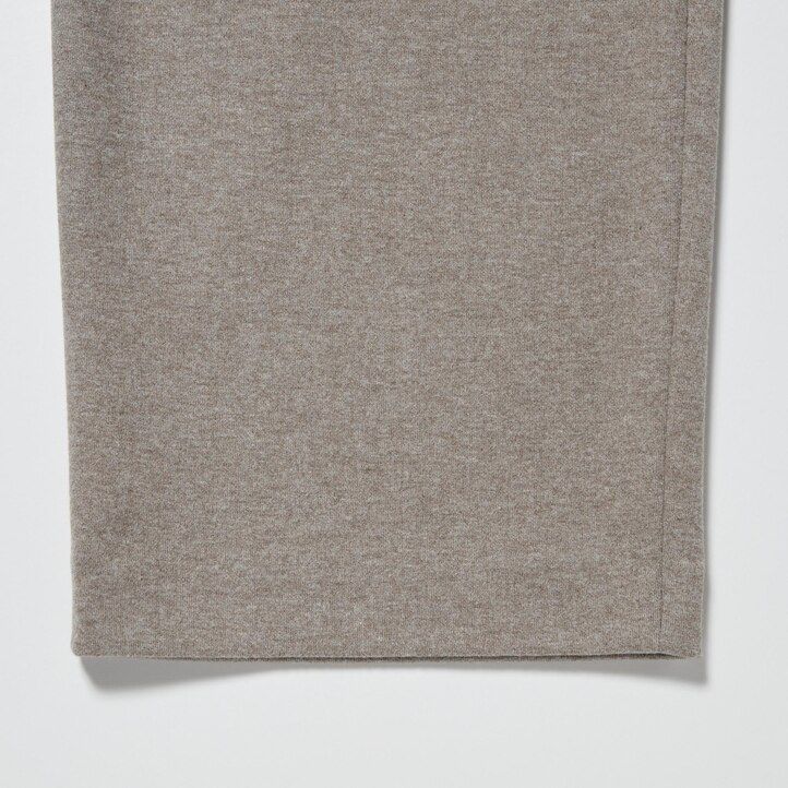 uniqlo damen-top aus gebürstetem jersey plissiert weites bein reguläre passform beige