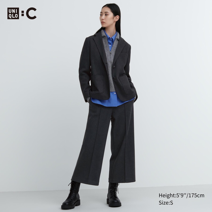 uniqlo cropped-top aus gebürstetem jersey für damen dunkelgrau