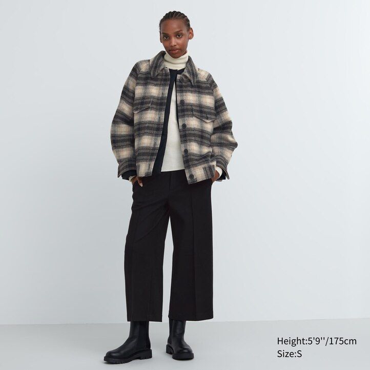 uniqlo cropped-top aus gebürstetem jersey für damen dunkelgrau