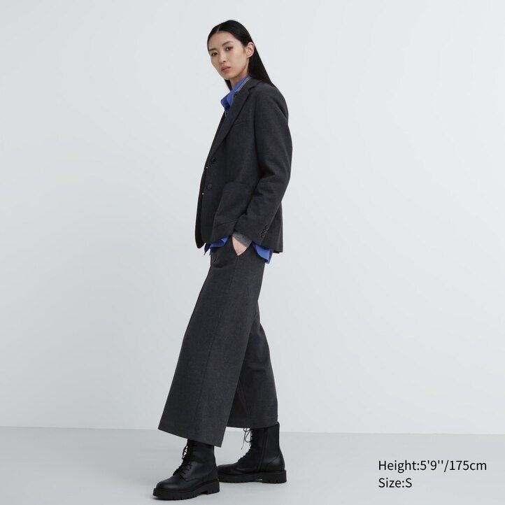 uniqlo cropped-top aus gebürstetem jersey für damen dunkelgrau