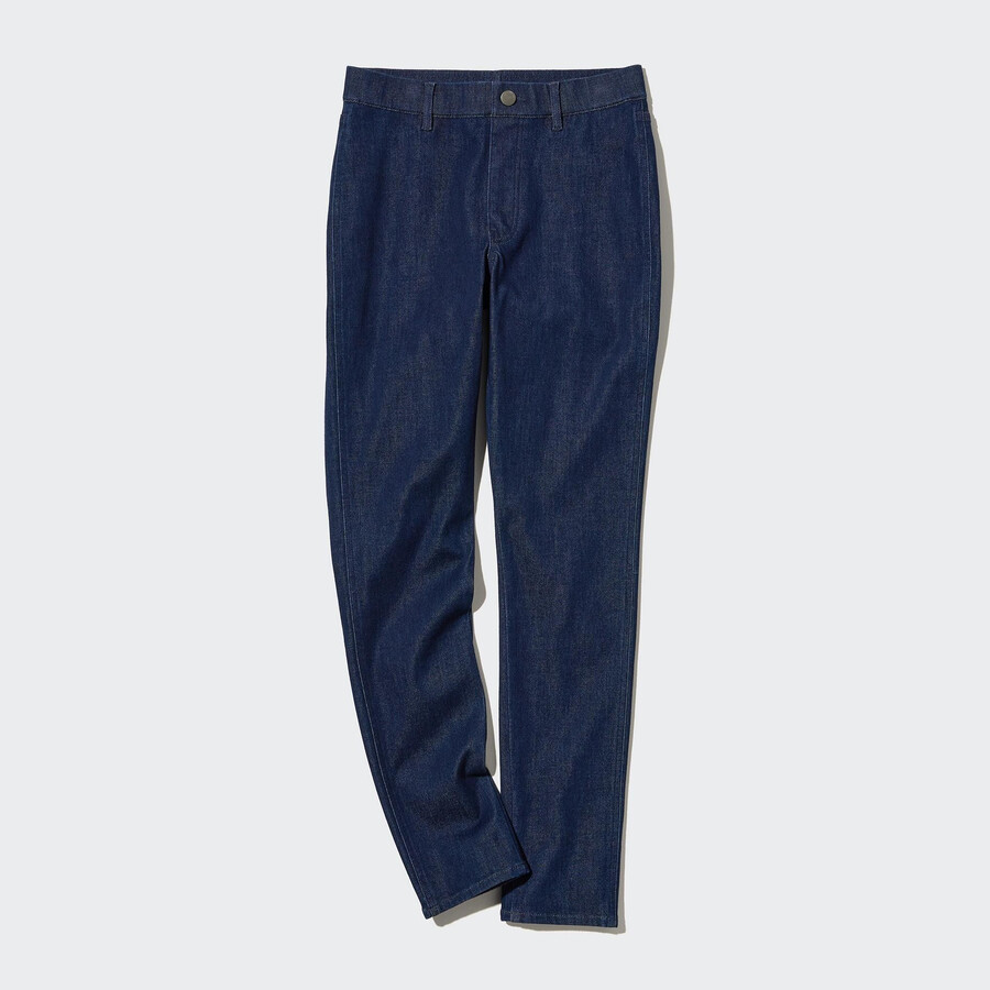 uniqlo damen-tops aus marineblauem ultra stretch denim
