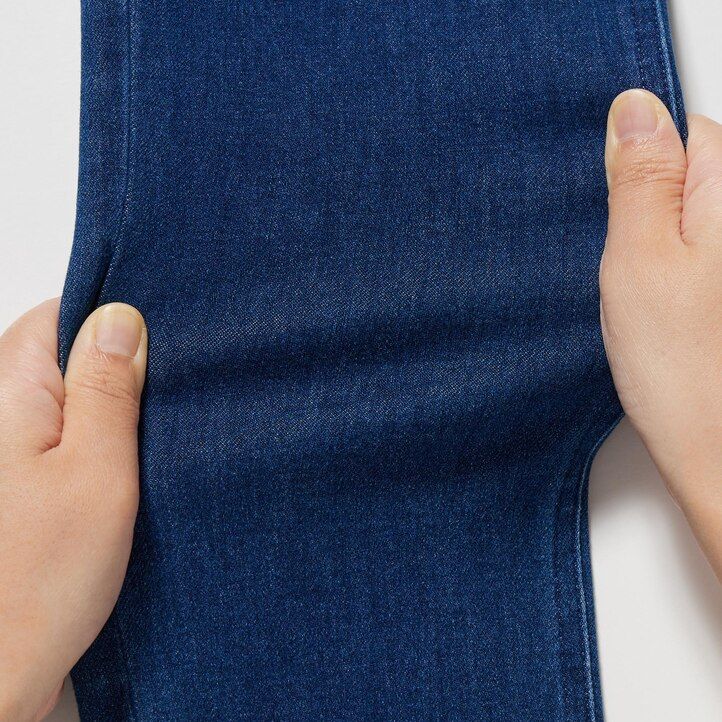 uniqlo damen-jeansoberteil aus ultra-dehnbarem denim blau
