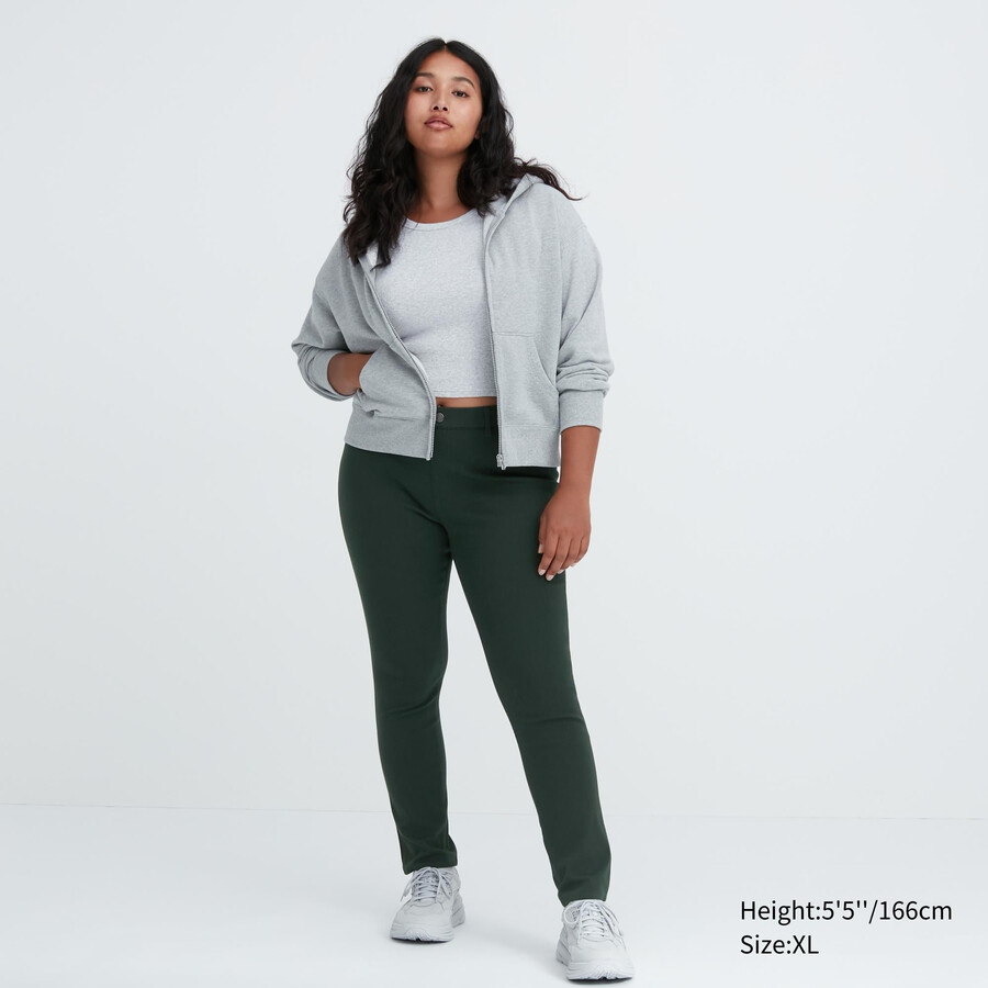uniqlo ultra stretch damen-tops dunkelgrün