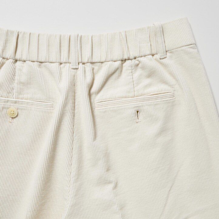 uniqlo damen-cordtops mit falten und weitem bein in olivgrün