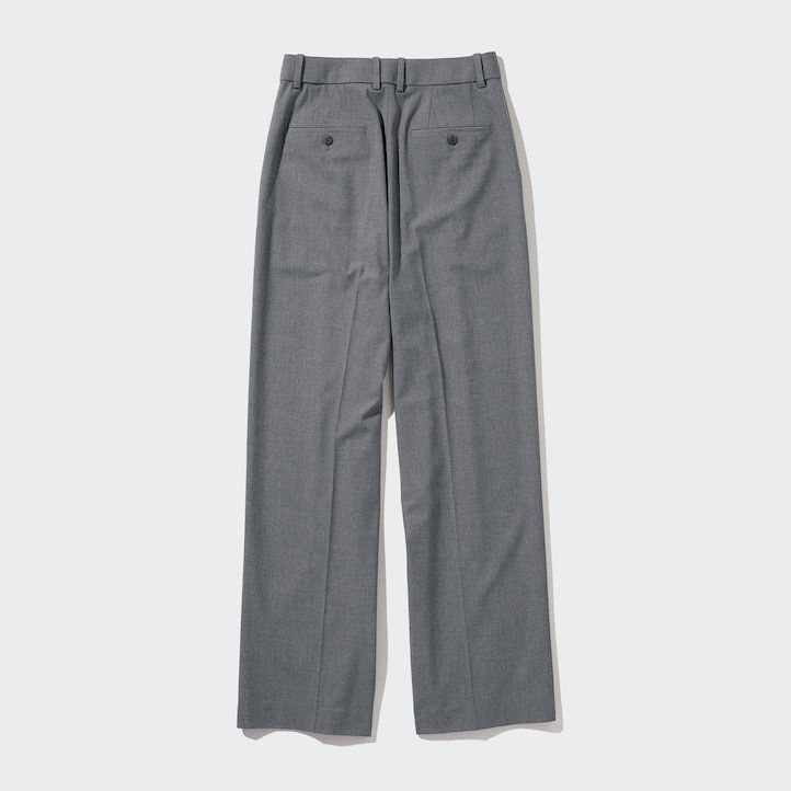 uniqlo damen-top mit falten und weitem bein grau